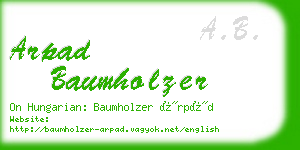 arpad baumholzer business card